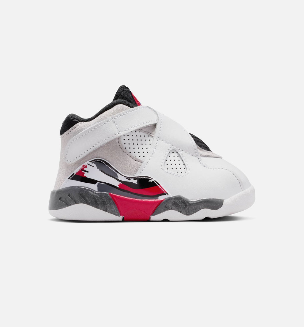 Air Jordan 8 Retro White and True Red Infant/Toddler Lifestyle Shoe – White/Black/True Red