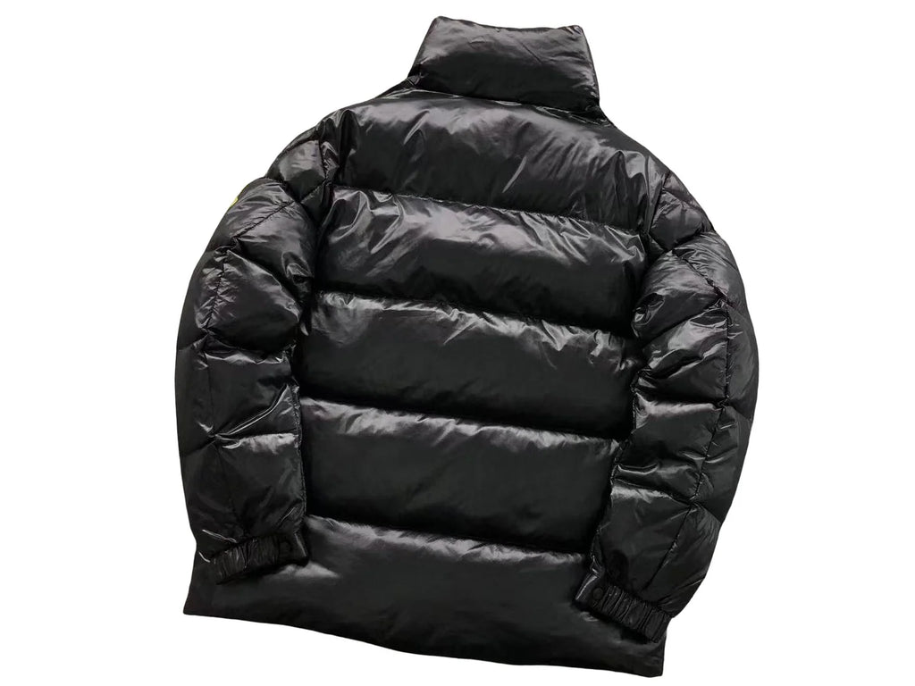 Moncler Black Diamond Quilted Stand-Collar Down Jacket
