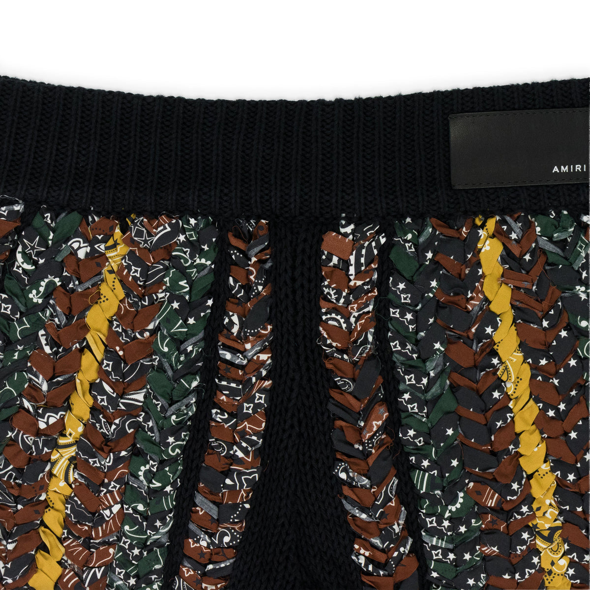 Black Braided Bandana Shorts