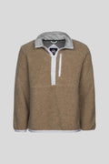Canada Goose Tan Contrast-Trim Half-Zip Fleece Pullover