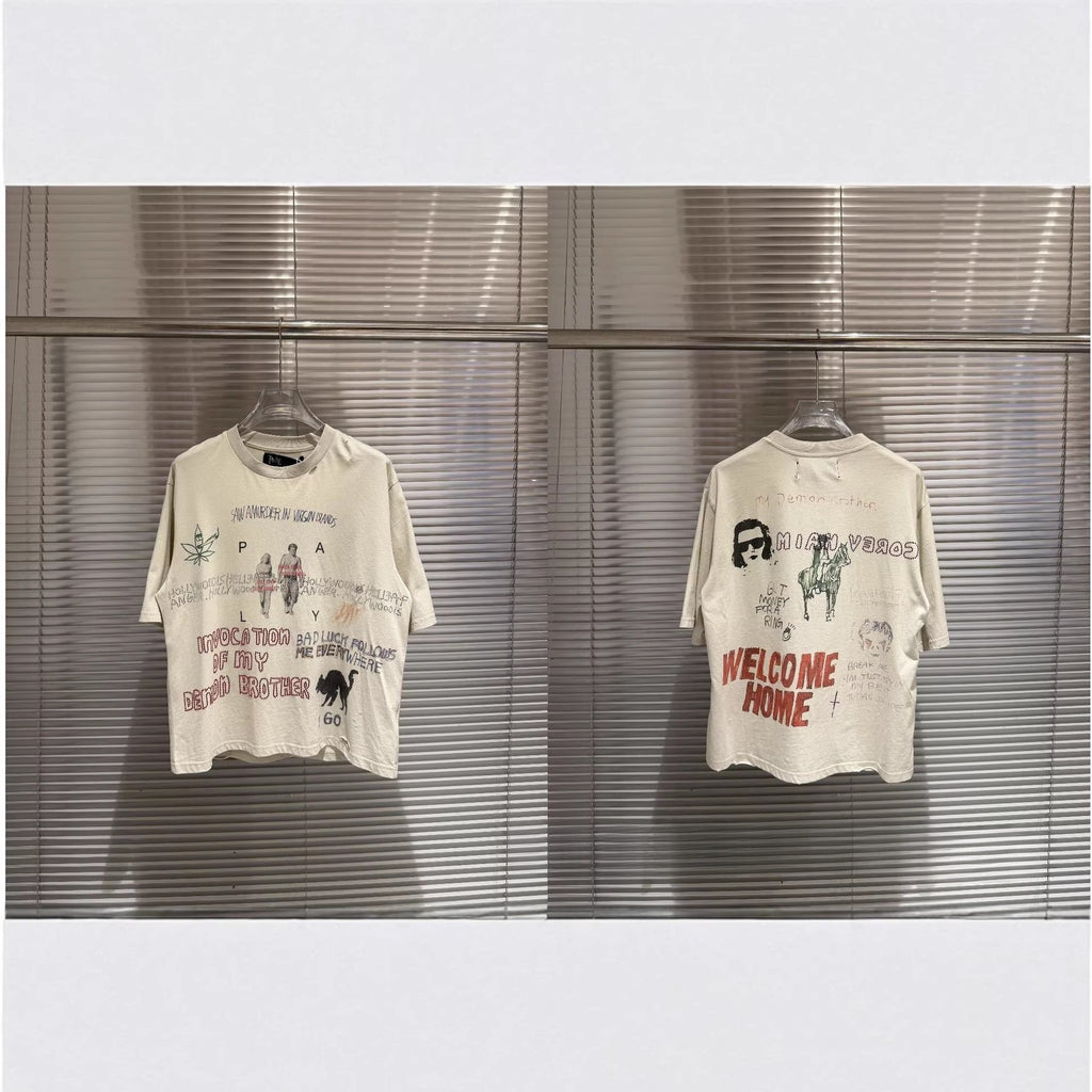 Paly Hollywood Portrait Graphic Short Sleeve Crew Neck T-Shirt Unisex