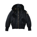 Moose Knuckles Black Fur Hood Down Bomber Jacket