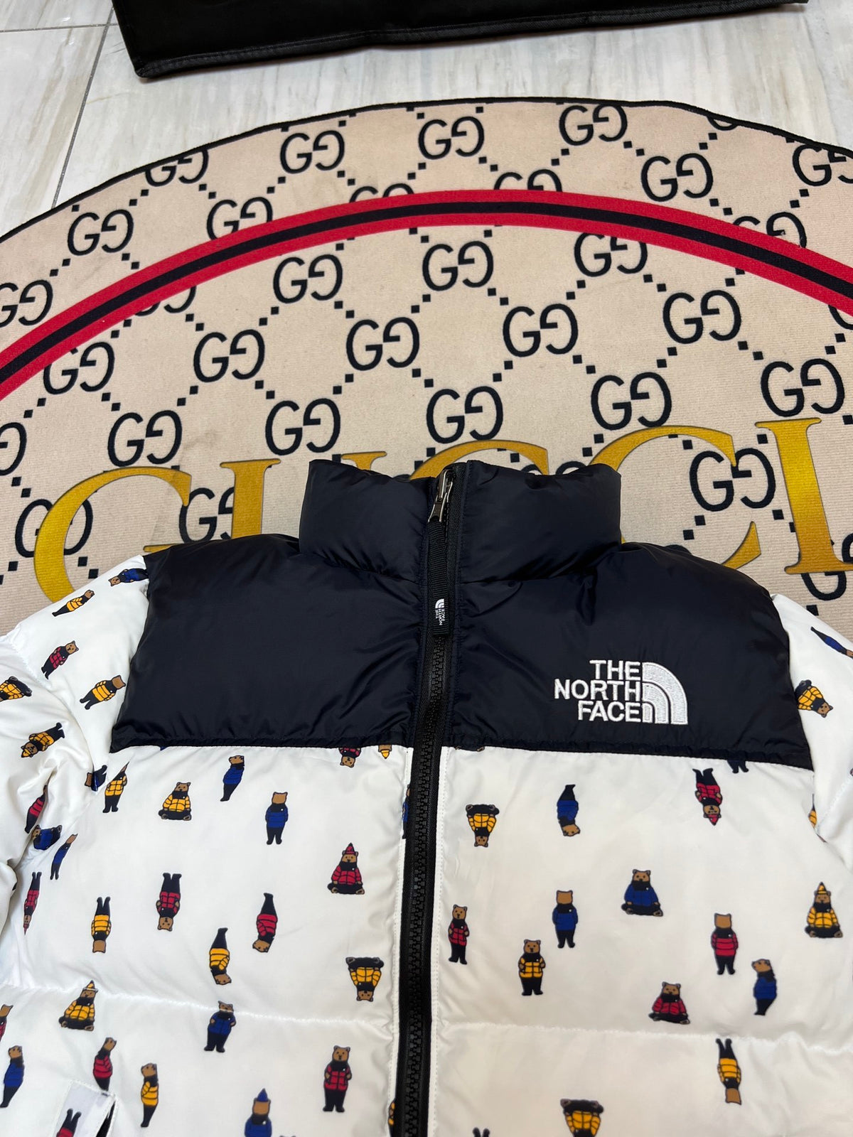 The North Face × Polo Ralph Lauren Nuptse Down Jacket Polo Bear Print