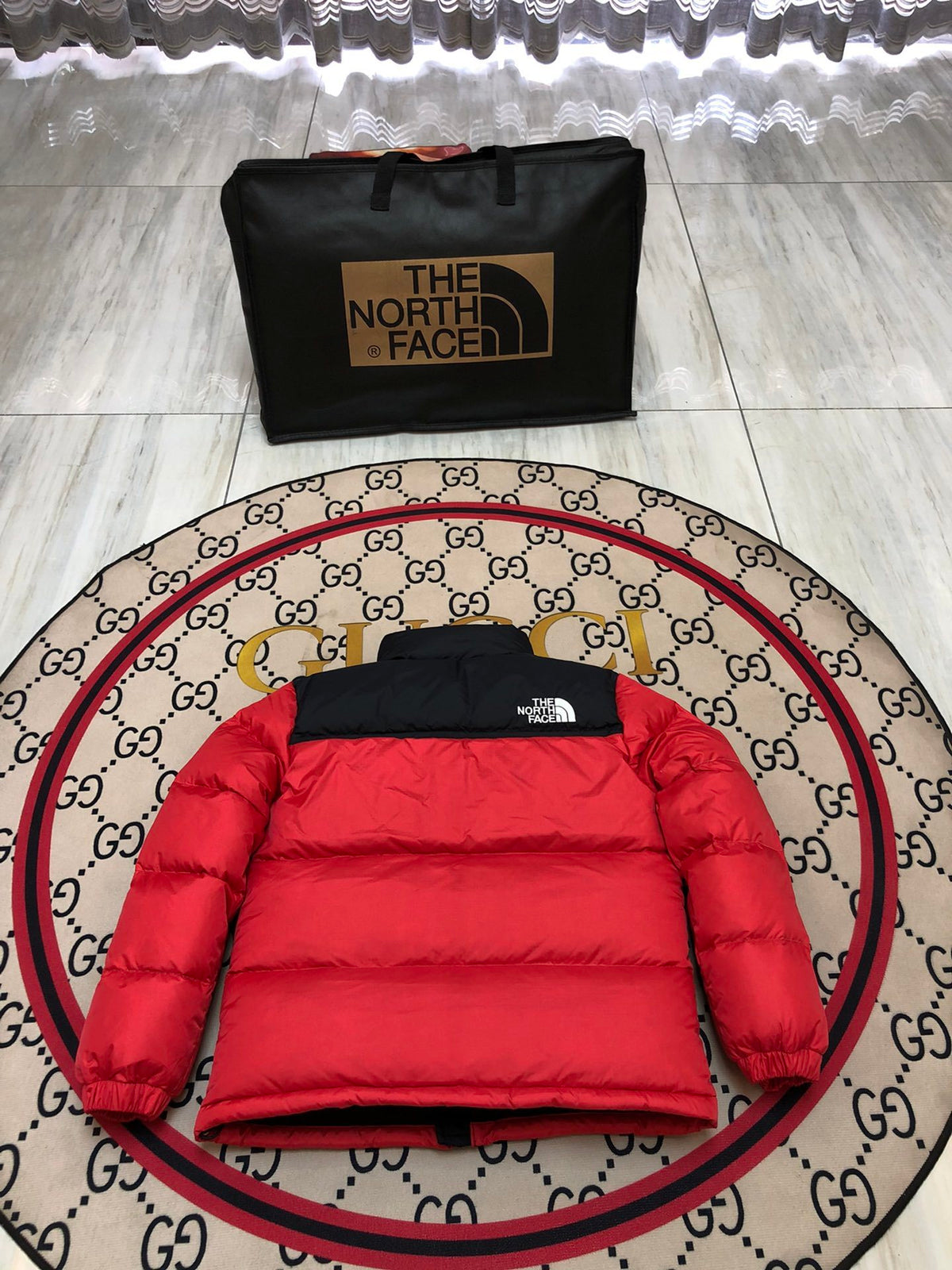 The North Face Nuptse 700 Down Jacket TNF Red Black