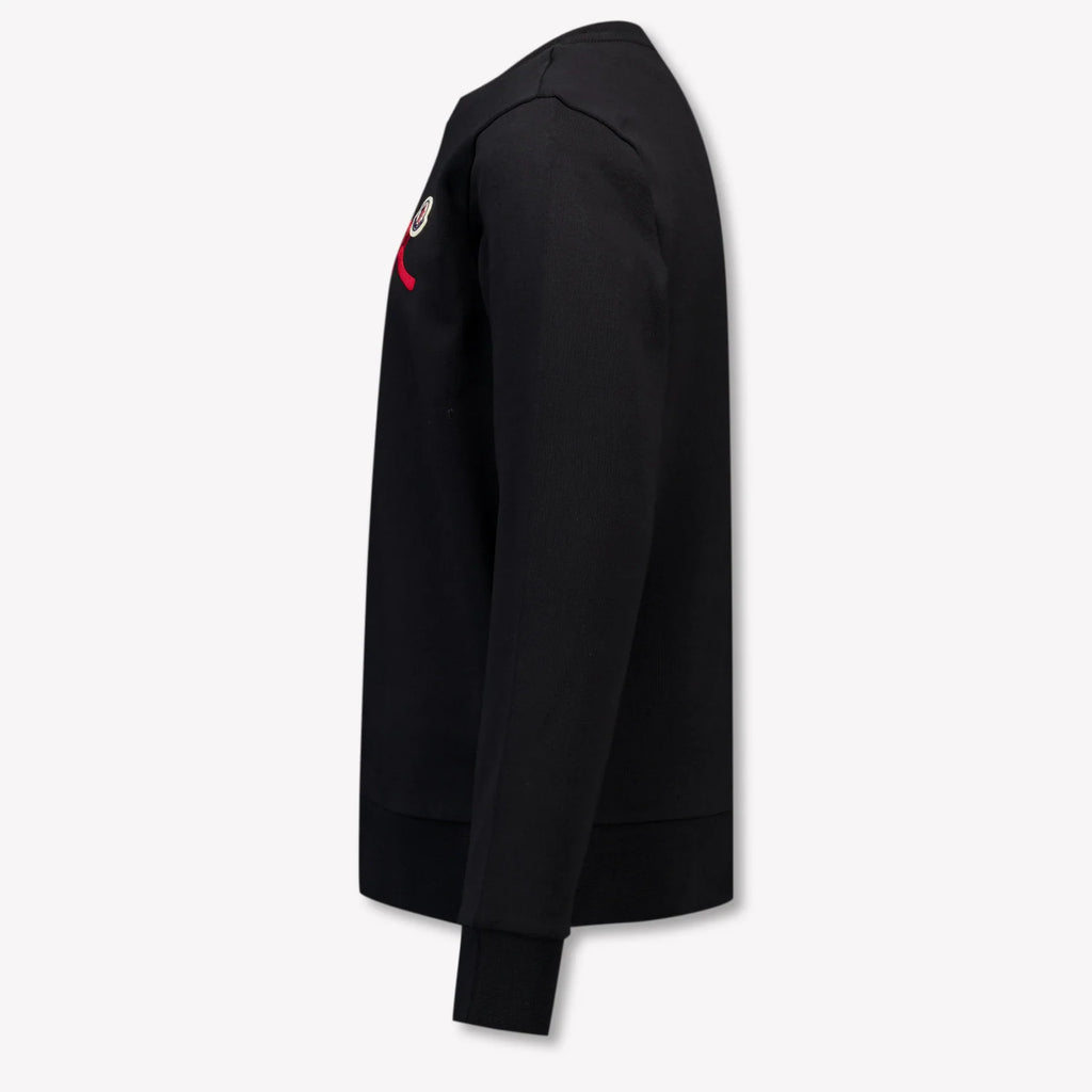 Moncler Black Logo Script Crewneck Sweatshirt