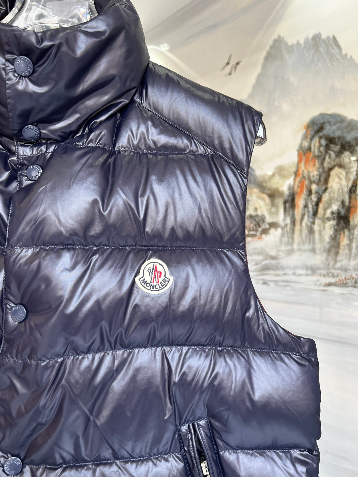 Moncler Tib Navy Blue Down Vest