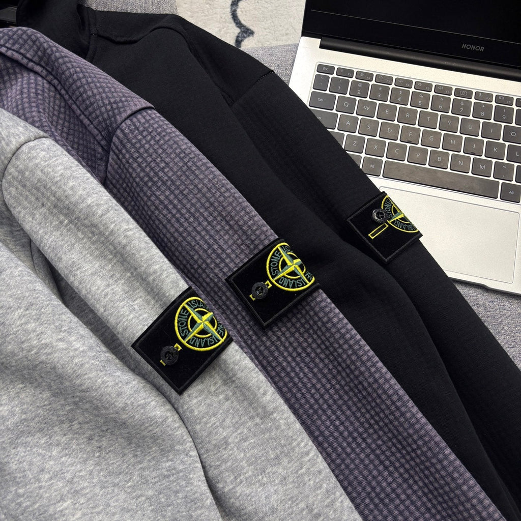 Stone Island Full-Zip Hoodie with Compass Badge