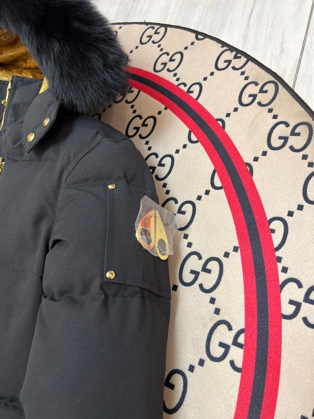 Moose Knuckles Ballistic 3Q Jacket Black Black Fur Gold Hardware