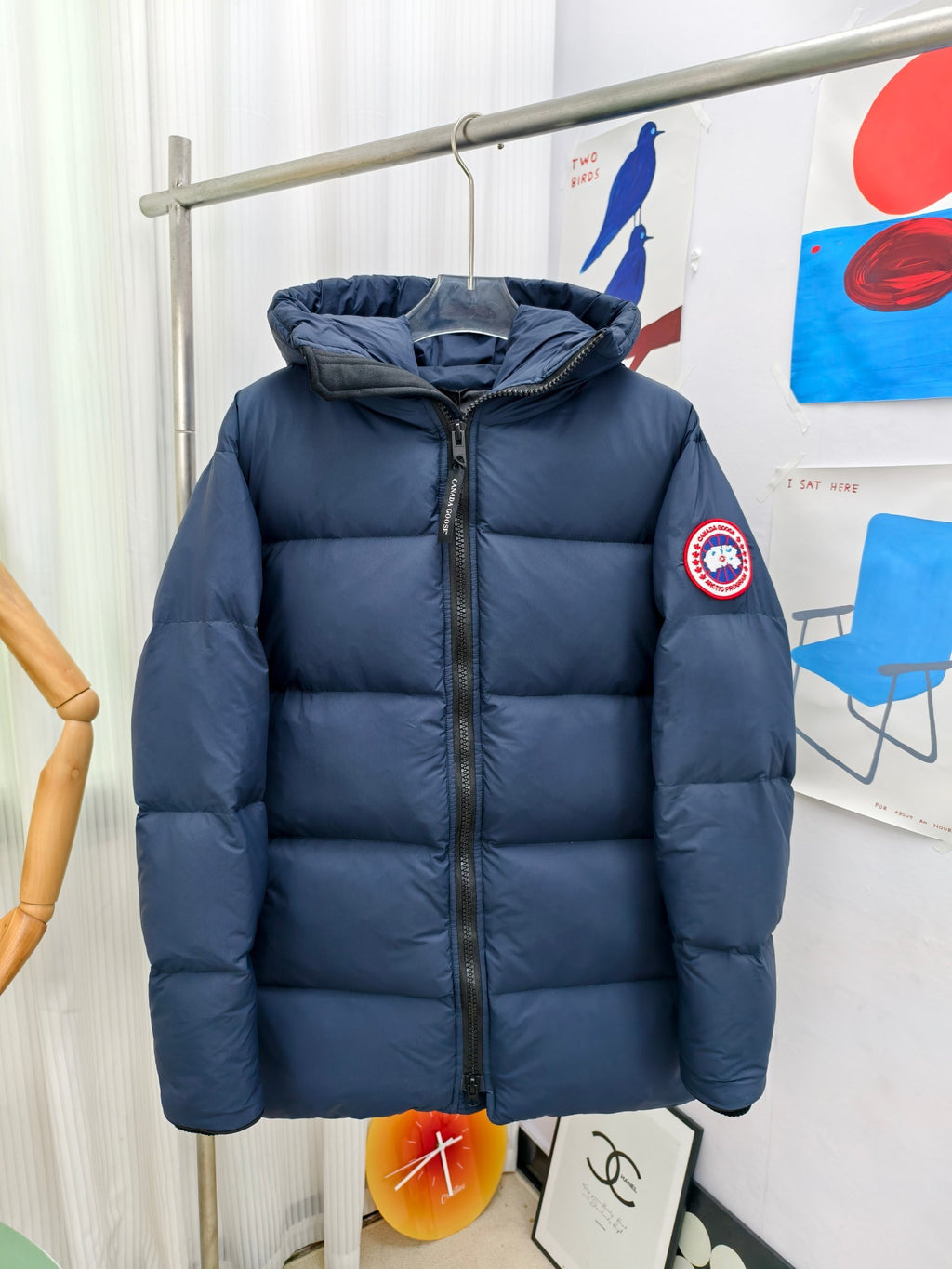 Canada Goose Lawrence Puffer Navy Blue Hooded Down Jacket