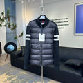 Moncler Tricot Knit Sleeve Down Jacket Black