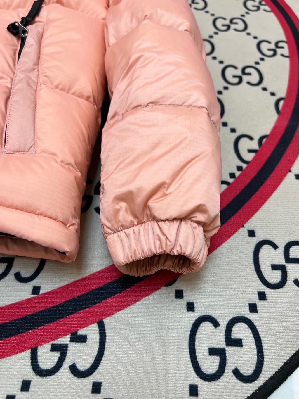 The North Face Nuptse 700 Down Jacket Peach Pink Black