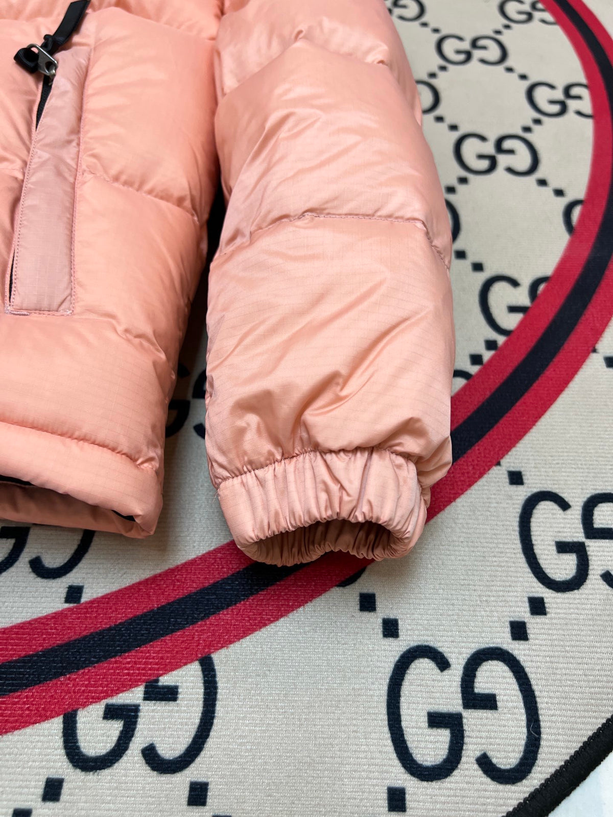 The North Face Nuptse 700 Down Jacket Peach Pink Black