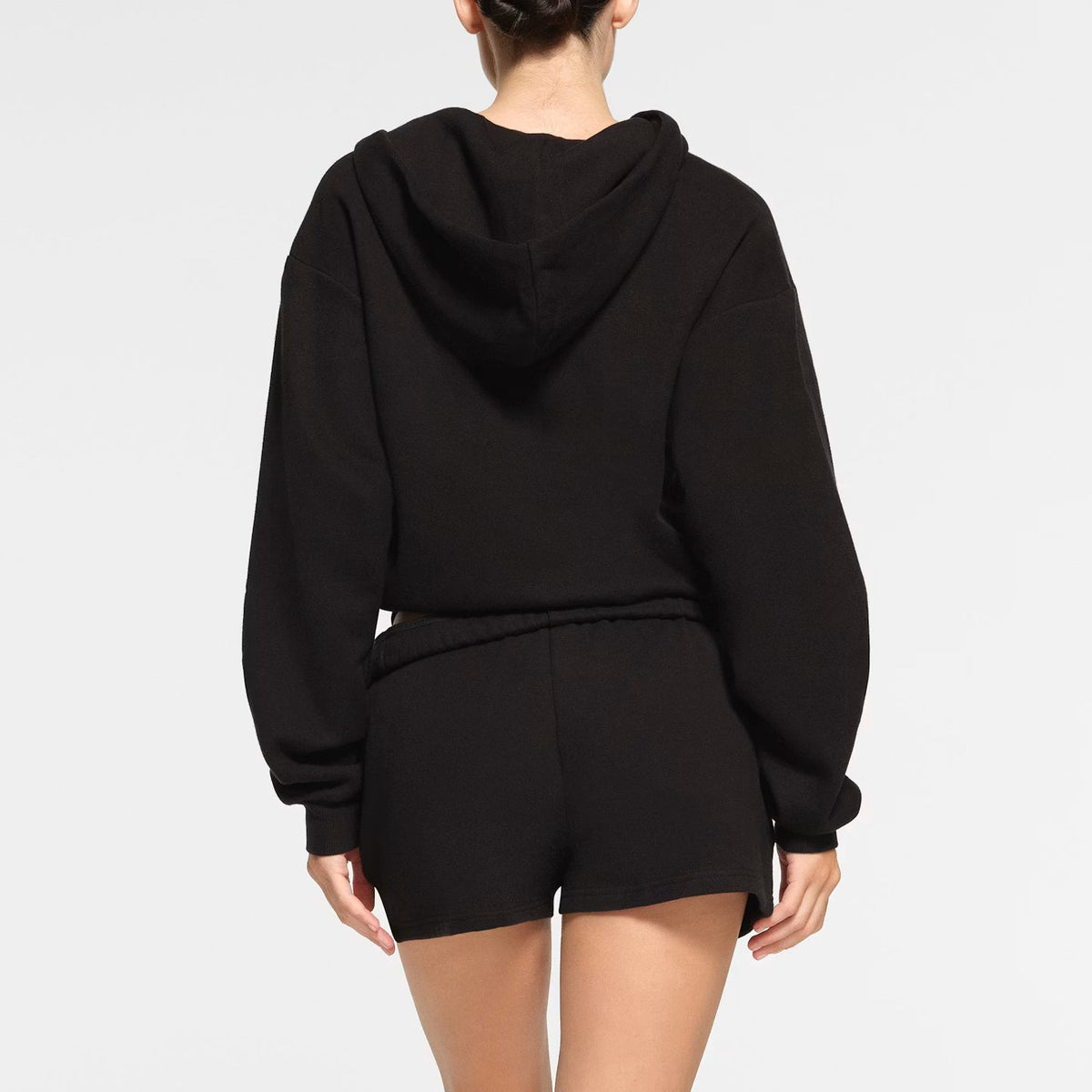 SKIMS Cotton Fleece ZIp Up Black