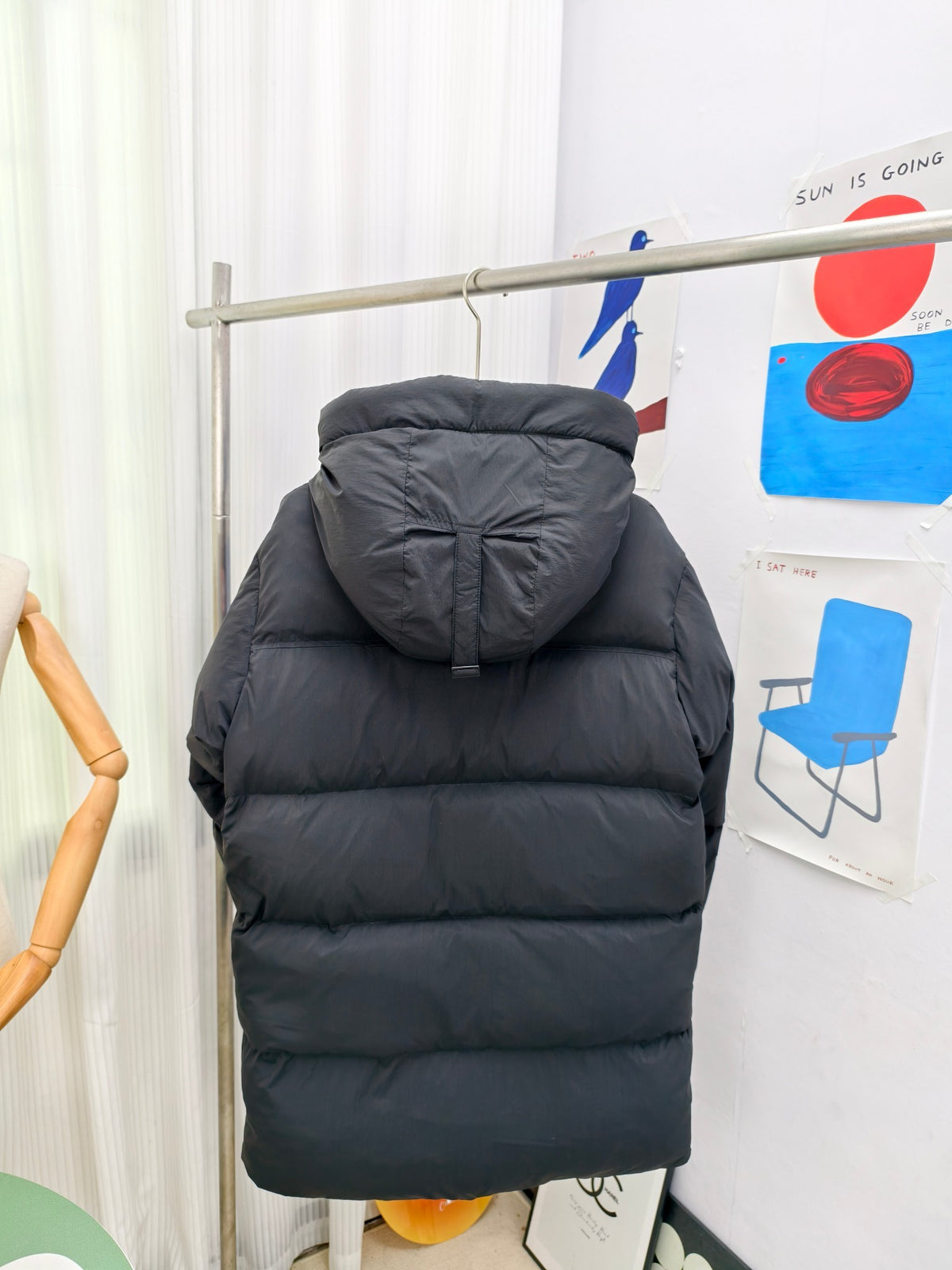 Canada Goose Black Hooded Down Jacket with Reflective Detail