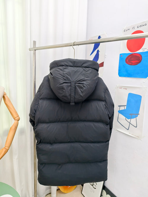 Canada Goose Black Hooded Down Jacket with Reflective Detail