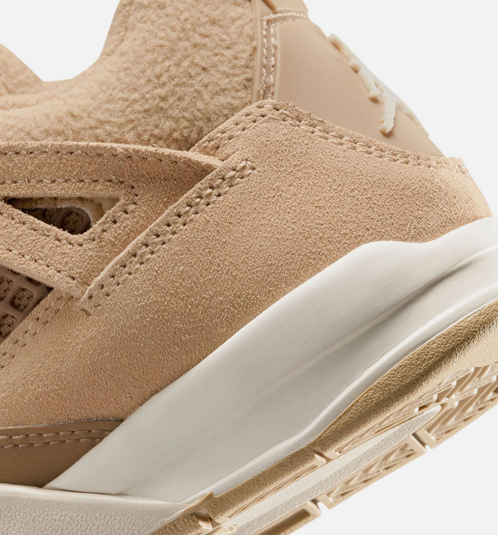 Air Jordan 4 Retro Cozy Girl Preschool Shoe - Hemp/Light Orewood Brown