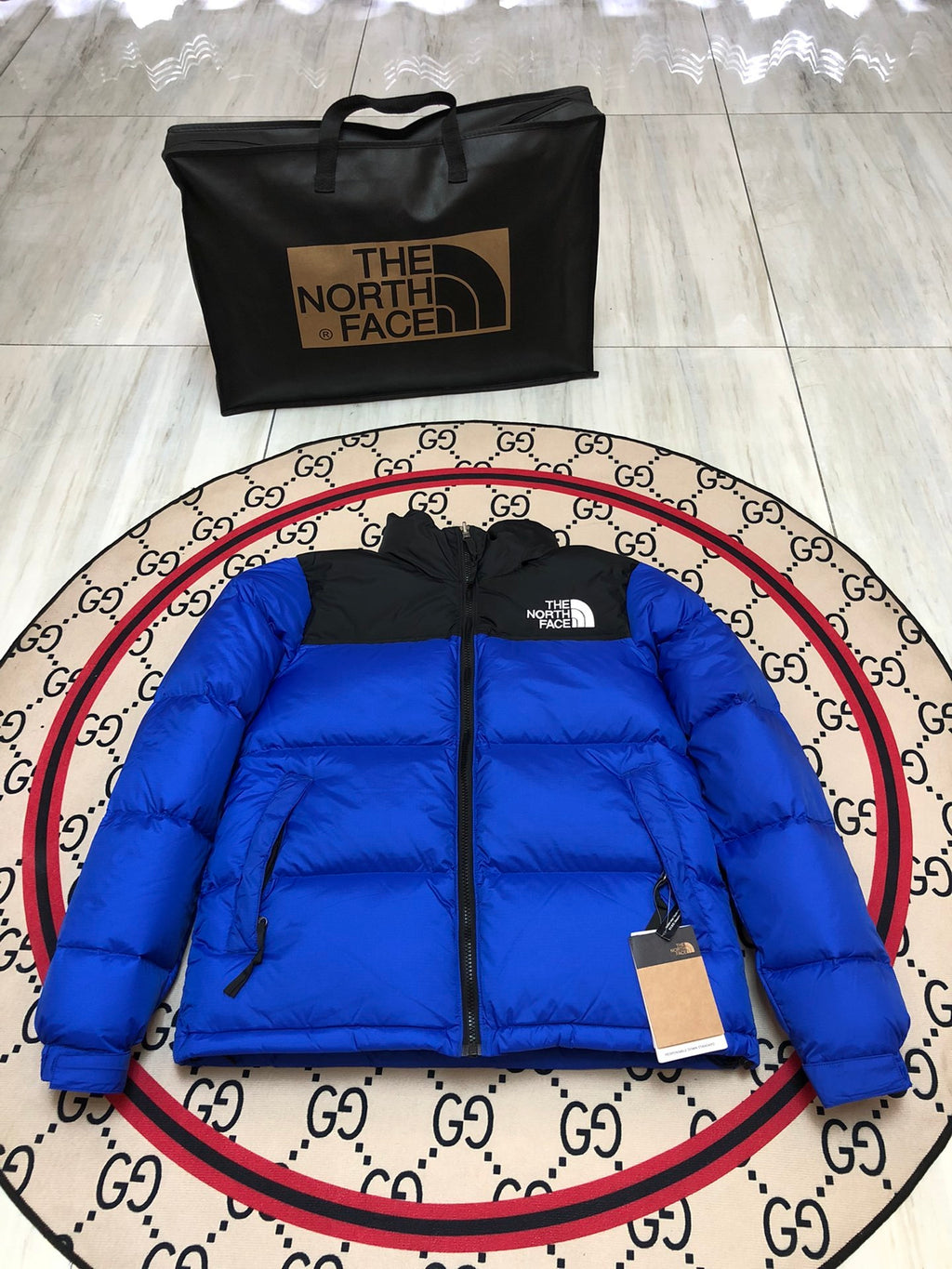 The North Face Nuptse 700 Down Jacket Bolt Blue Black