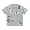 Denim Tears Light Grey Oversized All Over Beige Flower Wreath  TOP