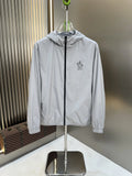 Moncler Light Grey Hooded Windbreaker