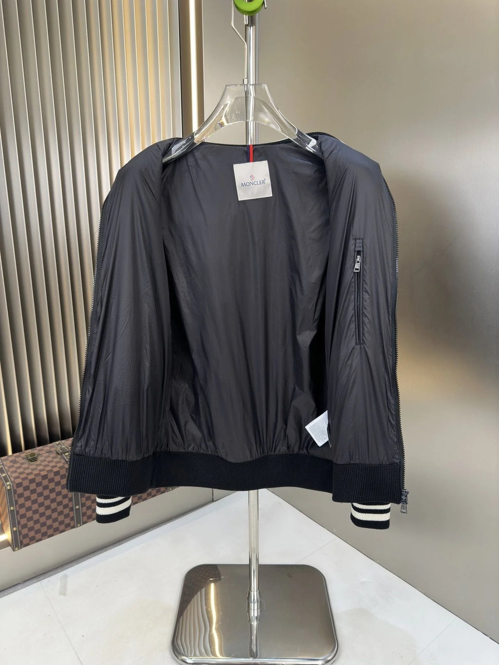 Moncler Black Varsity Bomber Jacket