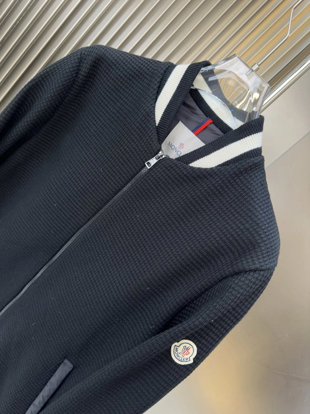 Moncler Black Varsity Bomber Jacket