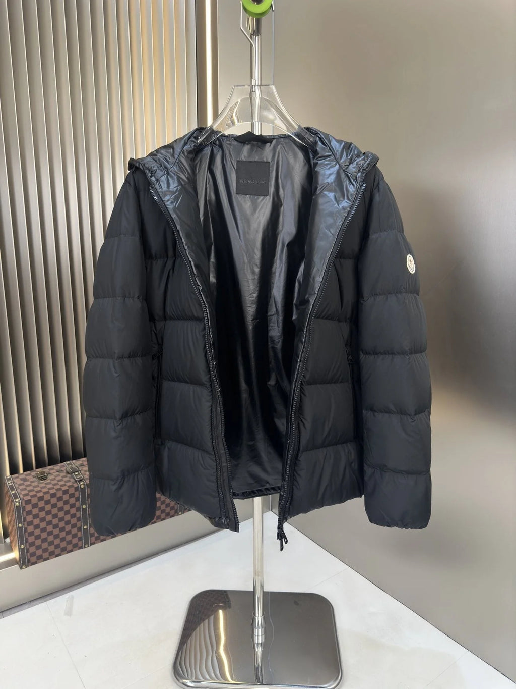 Moncler Black Collarless Down Jacket