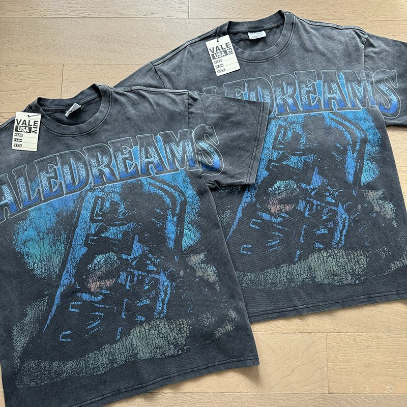 VALE USA Washed Black Graphic T-Shirt