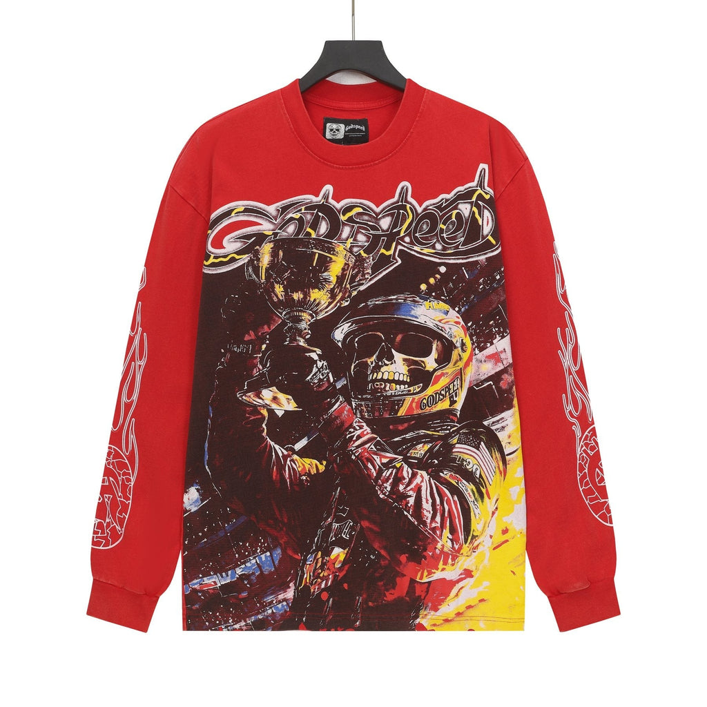 Godspeed Racing Skull Graphic Long-Sleeve T-Shirt