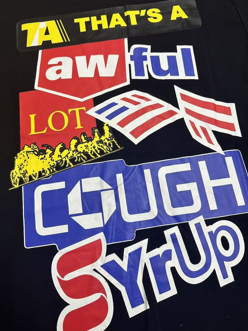 THAT'S A AWFUL LOT OF COUGH SYRUP Front & Back Graphic Short-Sleeve T-Shirt
