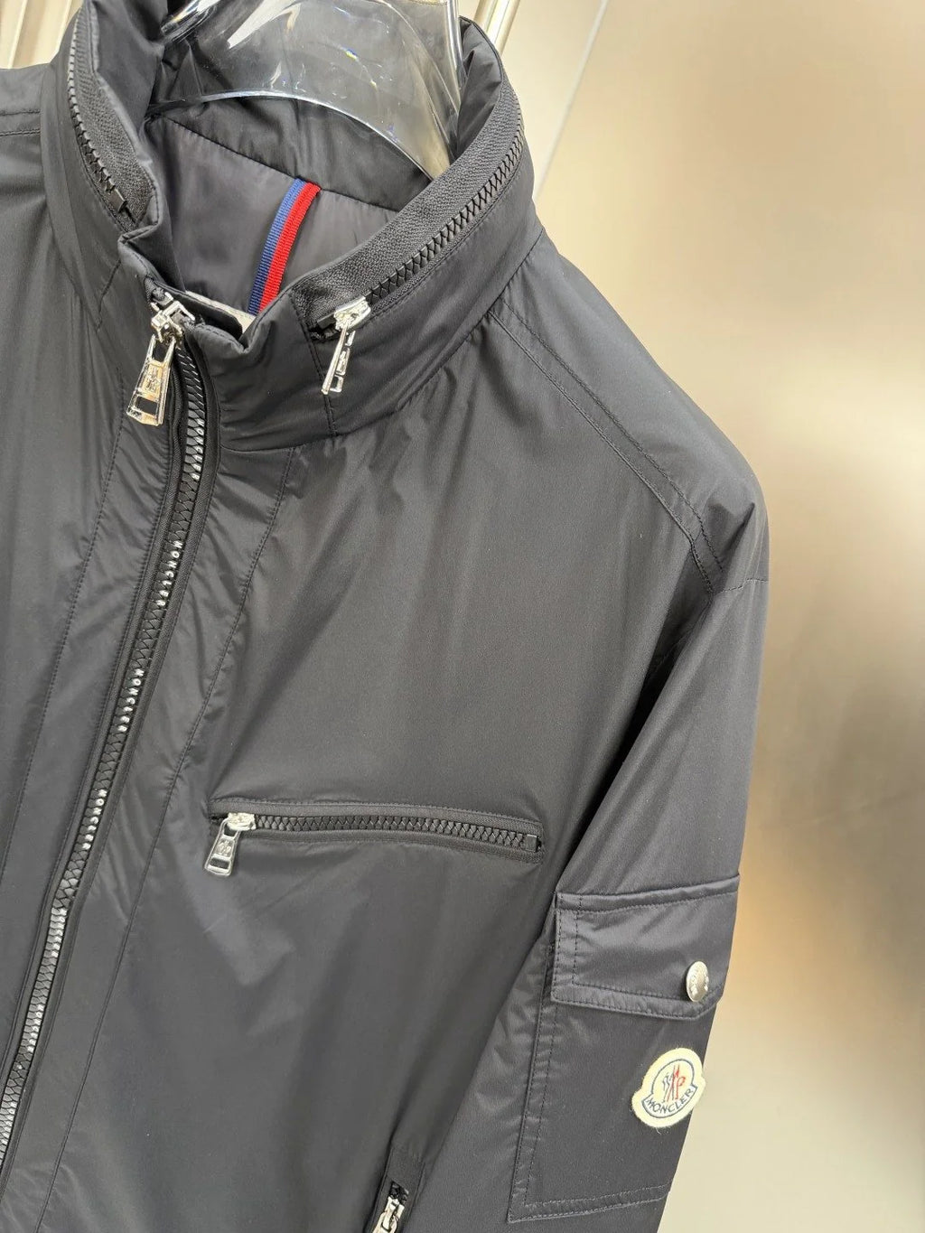 Moncler Black Stand Collar Zip Jacket