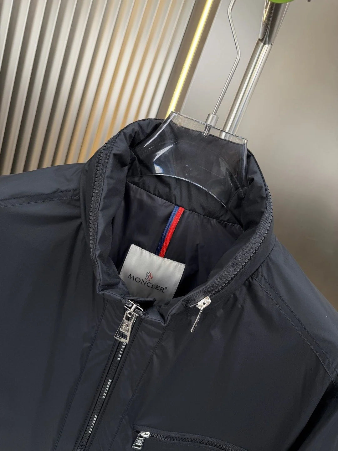 Moncler Black Stand Collar Zip Jacket