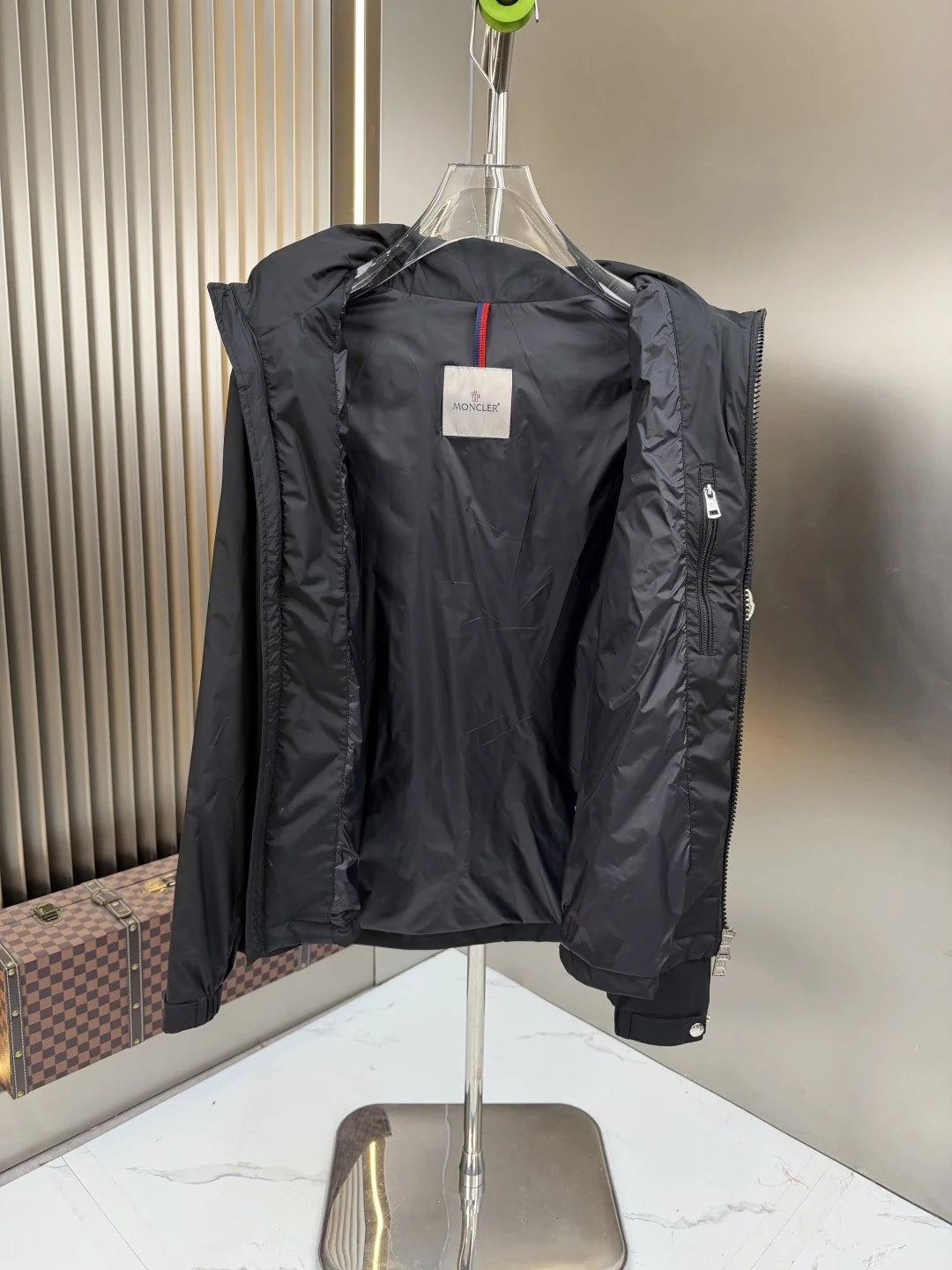 Moncler Black Stand Collar Zip Jacket