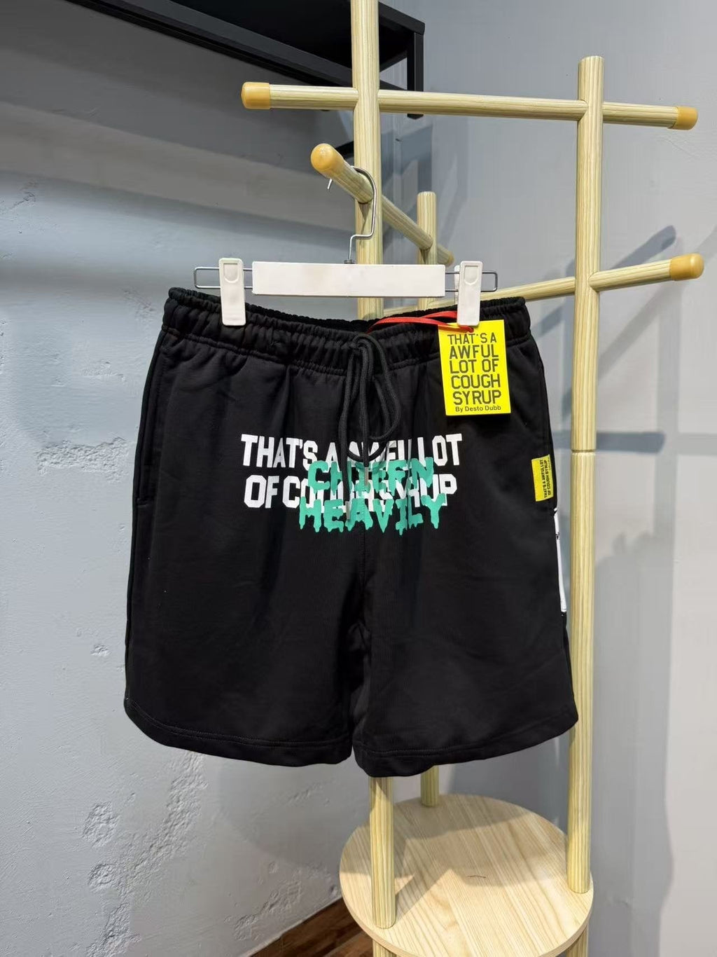 THAT'S A AWFUL LOT OF COUGH SYRUP Drawstring Graphic Shorts