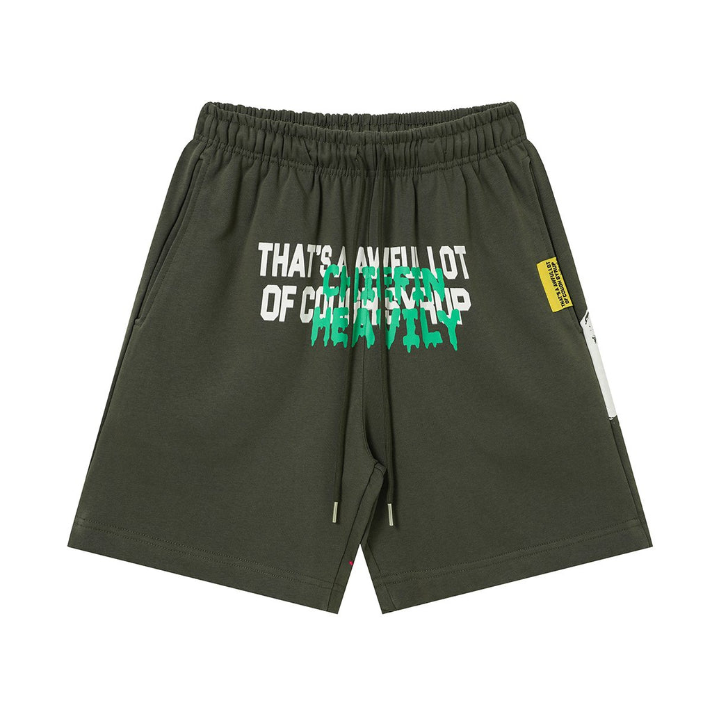 THAT'S A AWFUL LOT OF COUGH SYRUP Drawstring Graphic Shorts