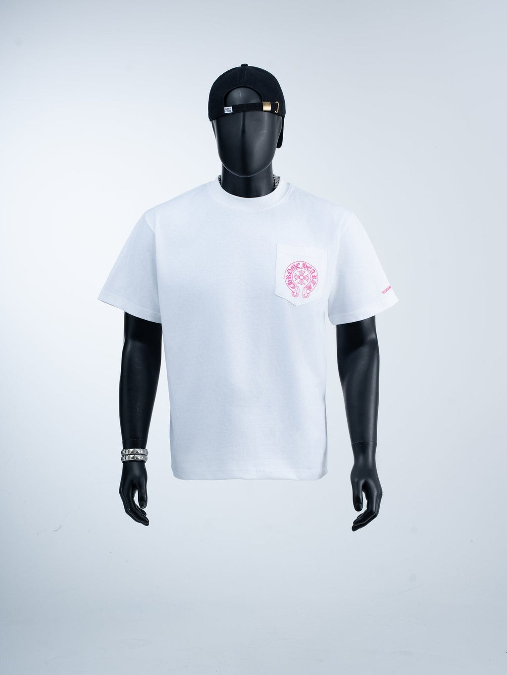 Chrome Hearts Pink Back Graphic Pocket T-Shirt