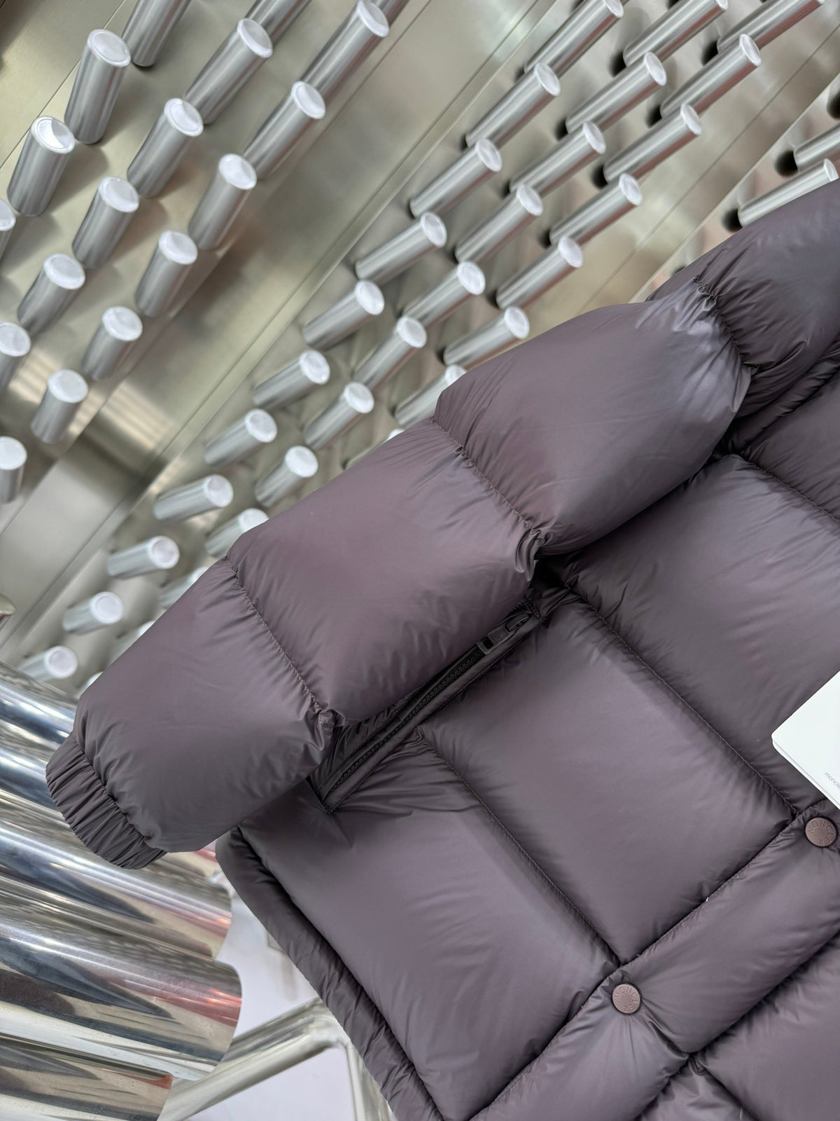Moncler Hooded Long Down Jacket Dark Taupe