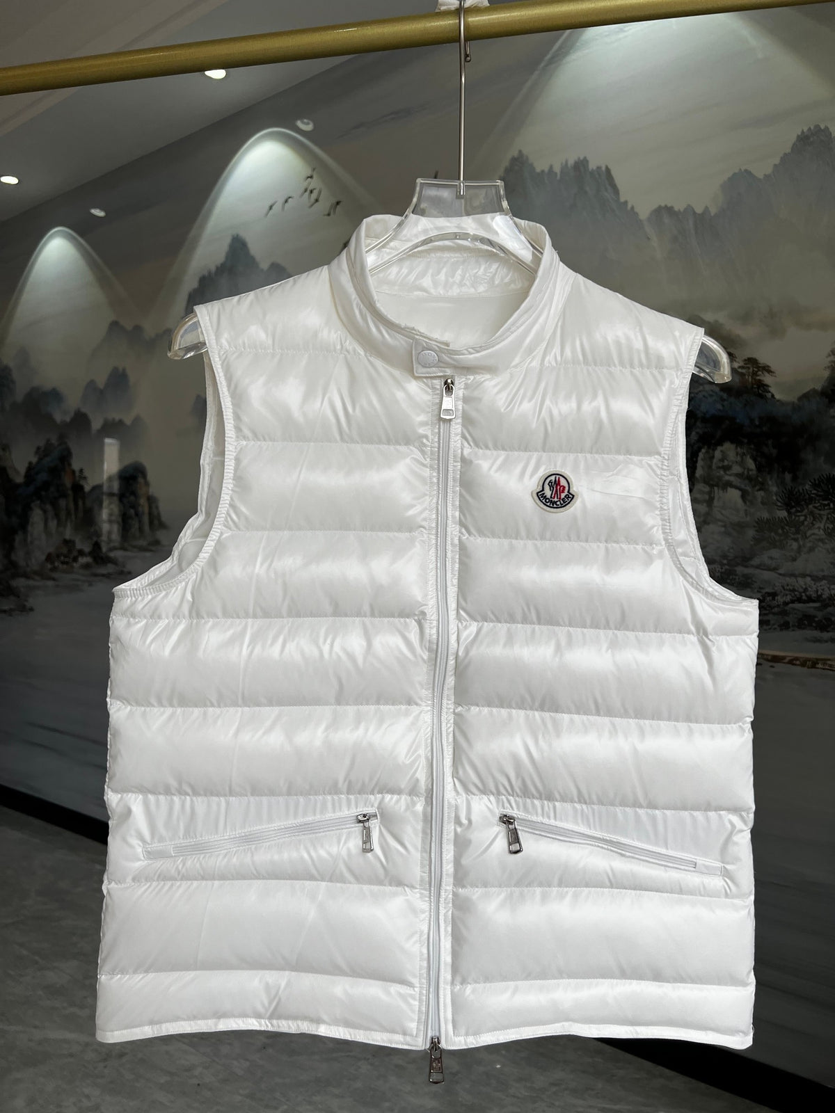 Moncler Tib Black High-Gloss Down Vest