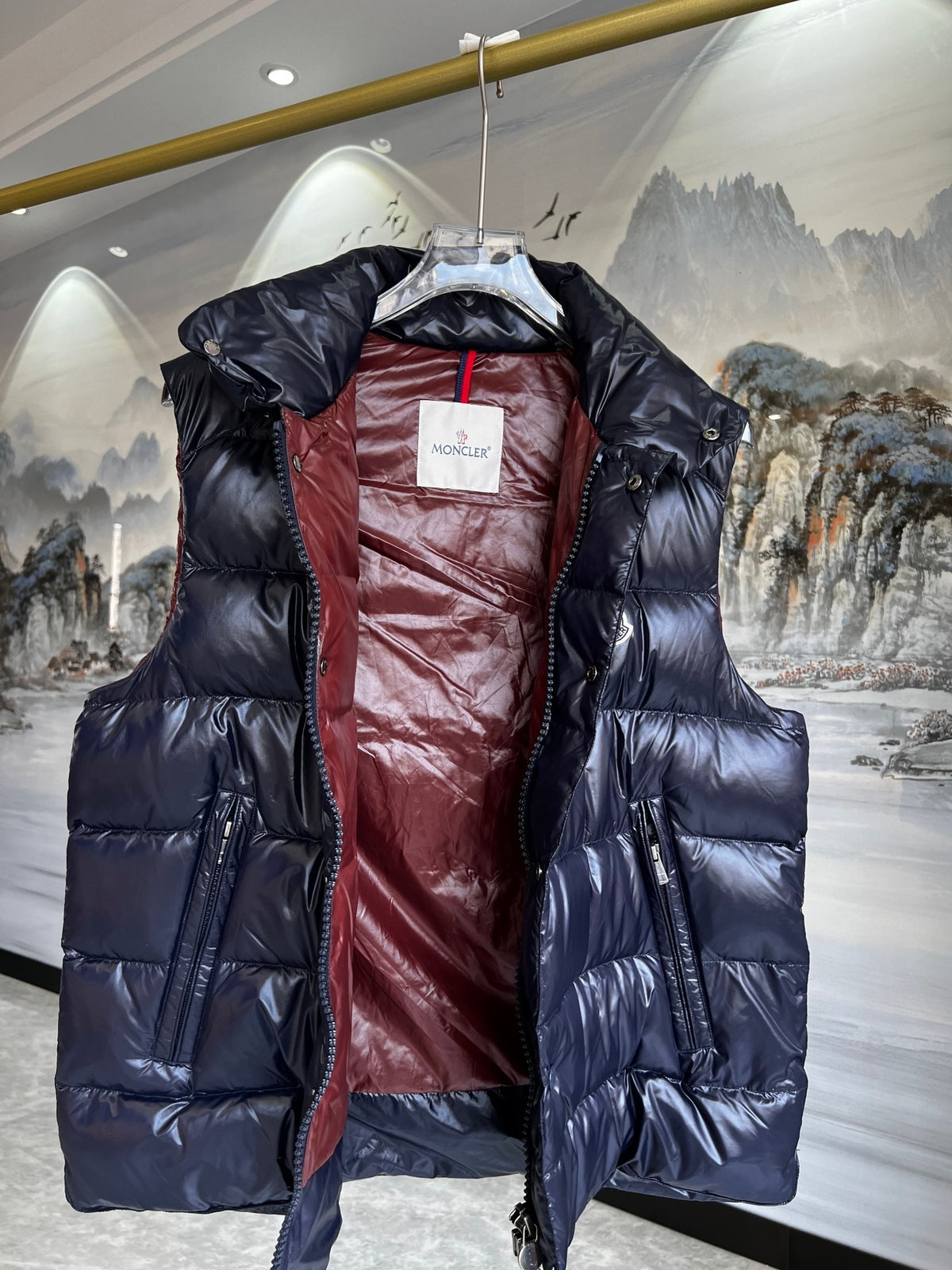Moncler Tib Navy Blue Down Vest