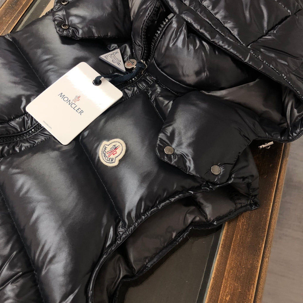 Moncler Maya Black Hooded Down Vest