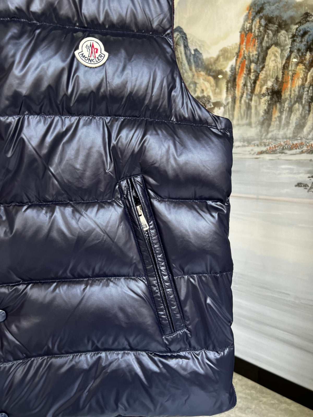 Moncler Tib Navy Blue Down Vest