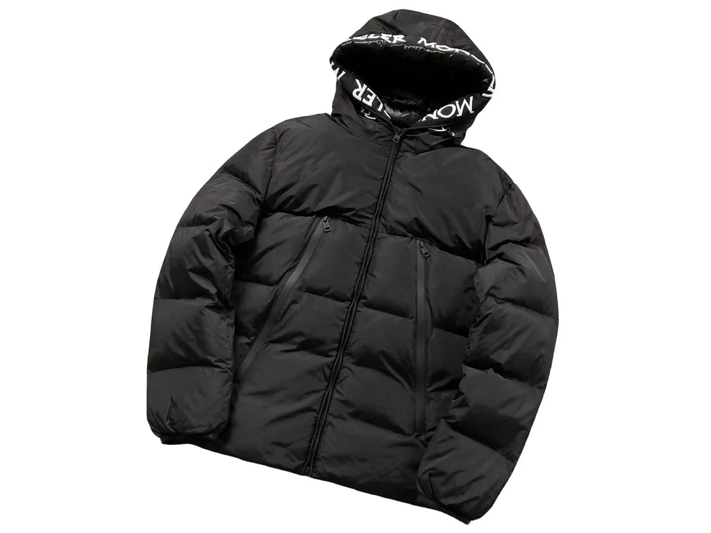 Moncler Black Logo Hood Down Jacket