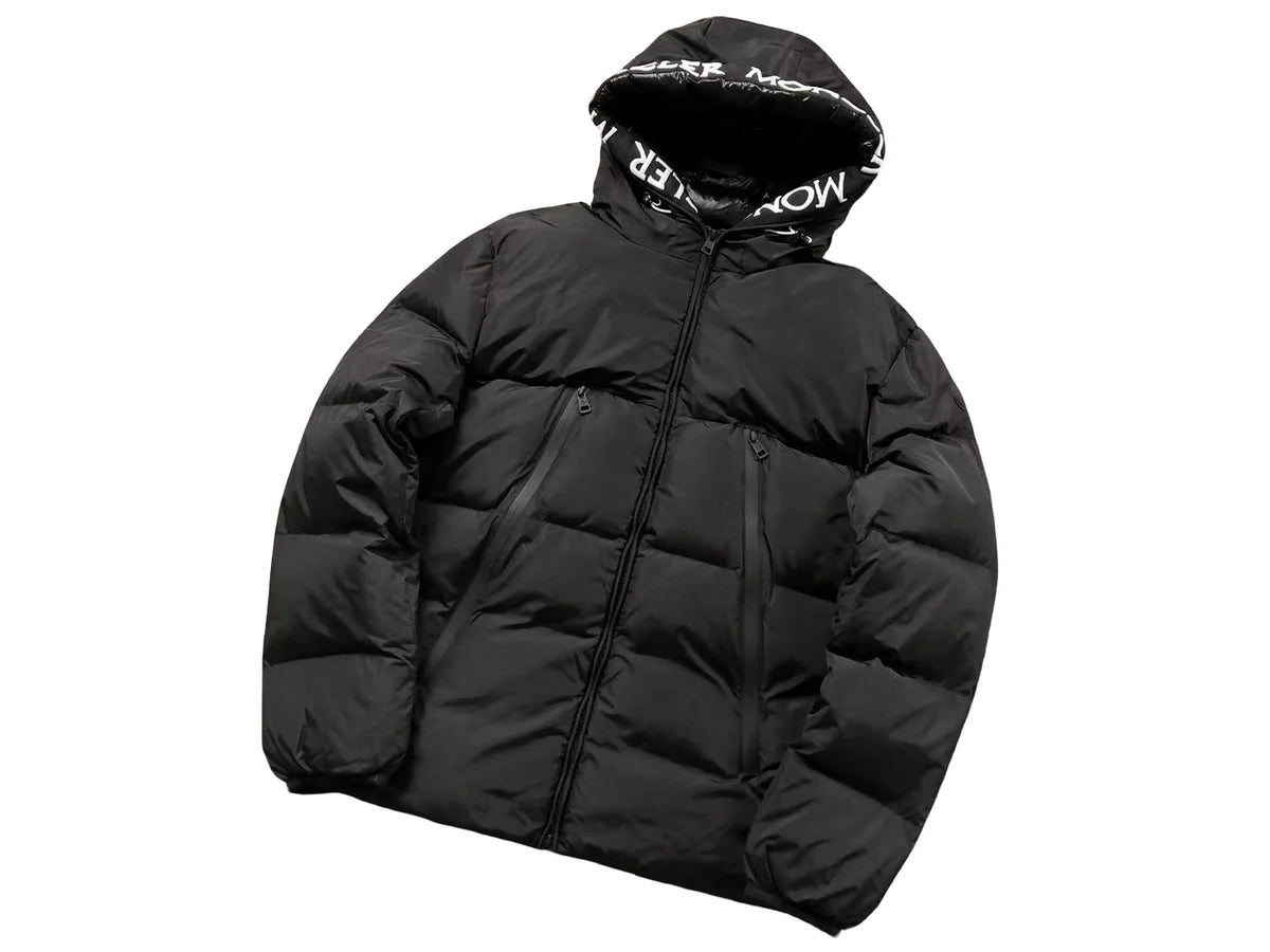 Moncler Black Logo Hood Down Jacket
