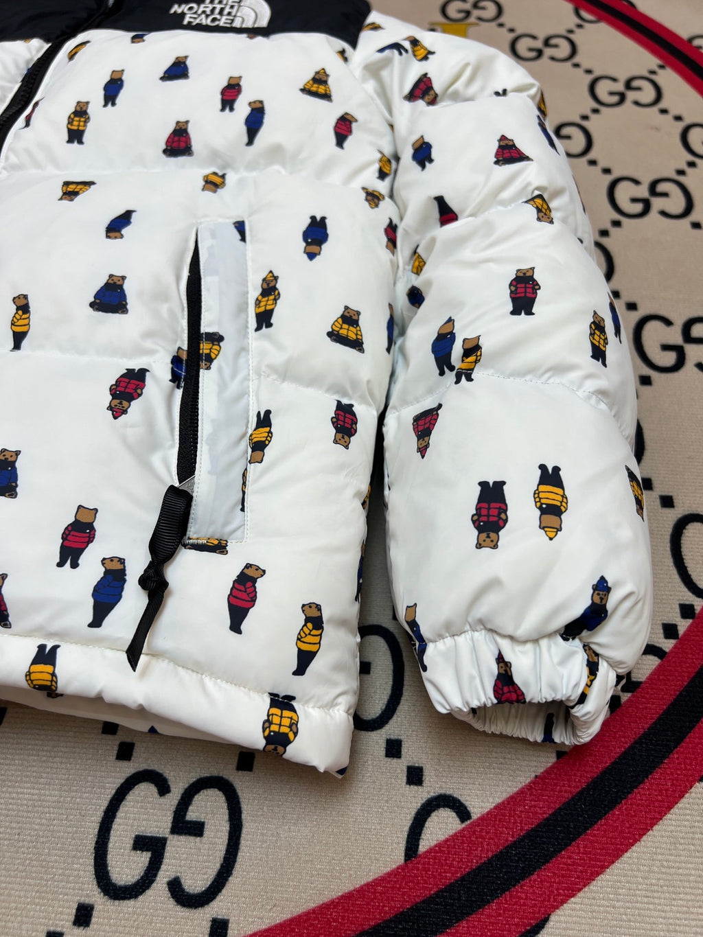 The North Face × Polo Ralph Lauren Nuptse Down Jacket Polo Bear Print