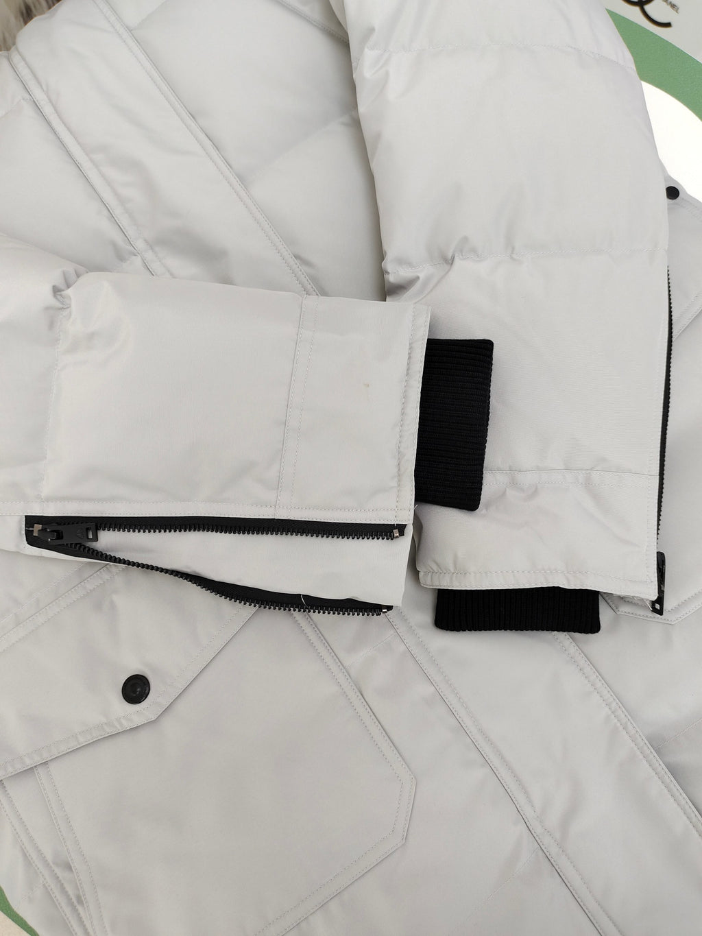 Moose Knuckles White Long Parka with Fur Hood