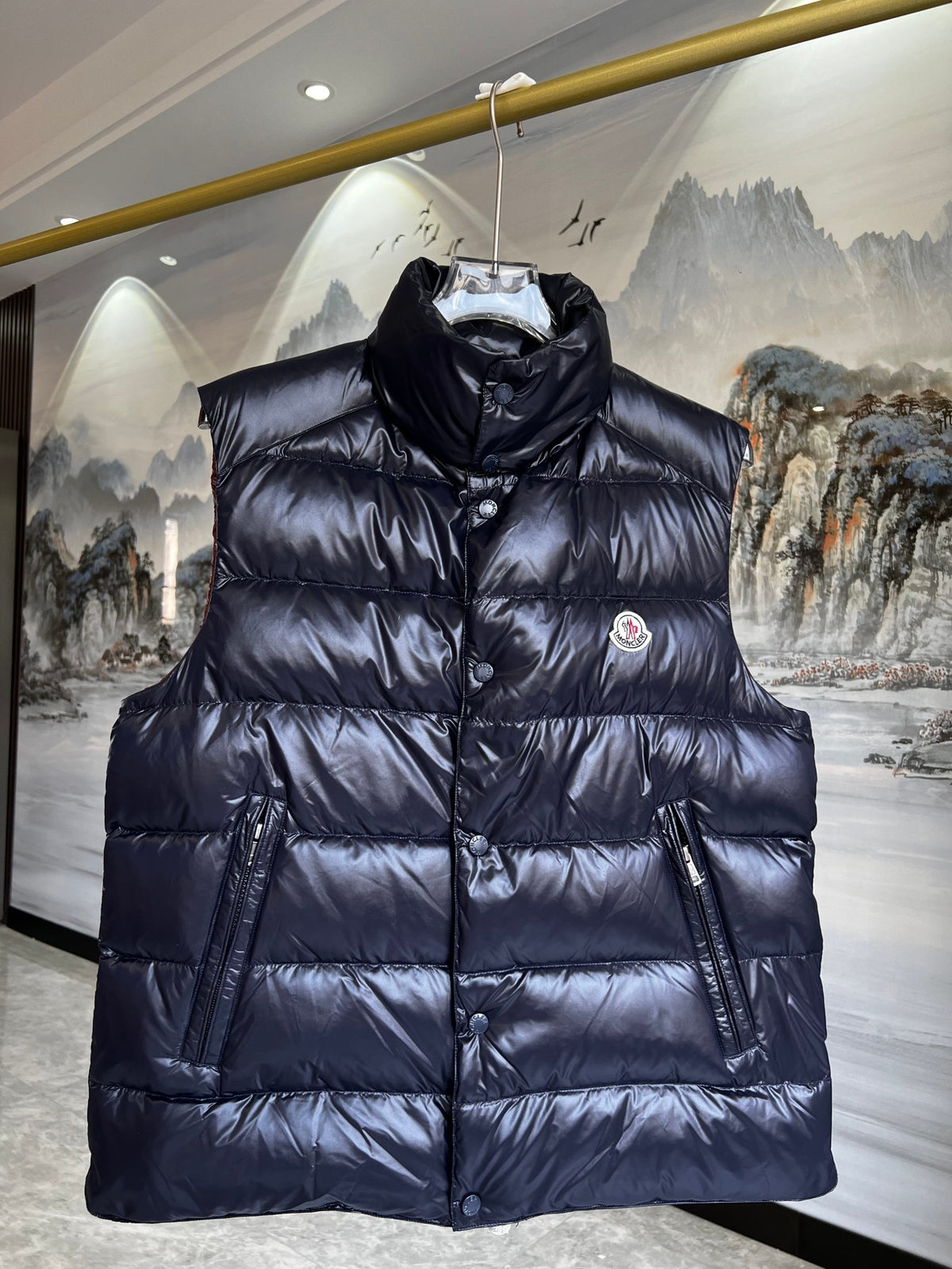 Moncler Tib Navy Blue Down Vest