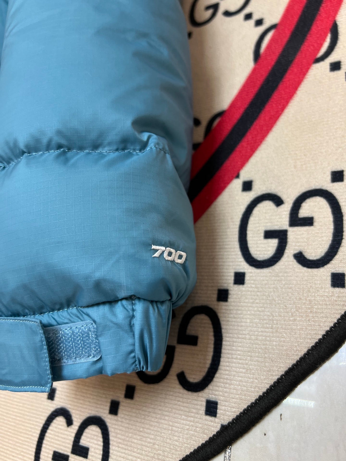 The North Face Nuptse 700 Down Jacket Teal Blue Navy