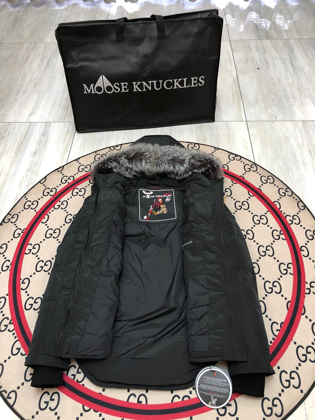 Moose Knuckles 3Q Jacket Army Green Grey Fur Trim