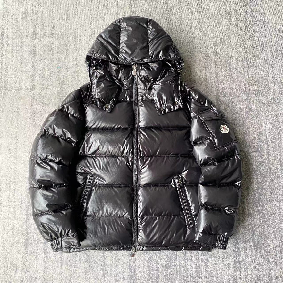 Moncler Black Maya Hooded Down Jacket