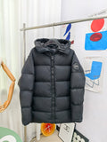 Canada Goose Black Hooded Down Jacket with Reflective Detail