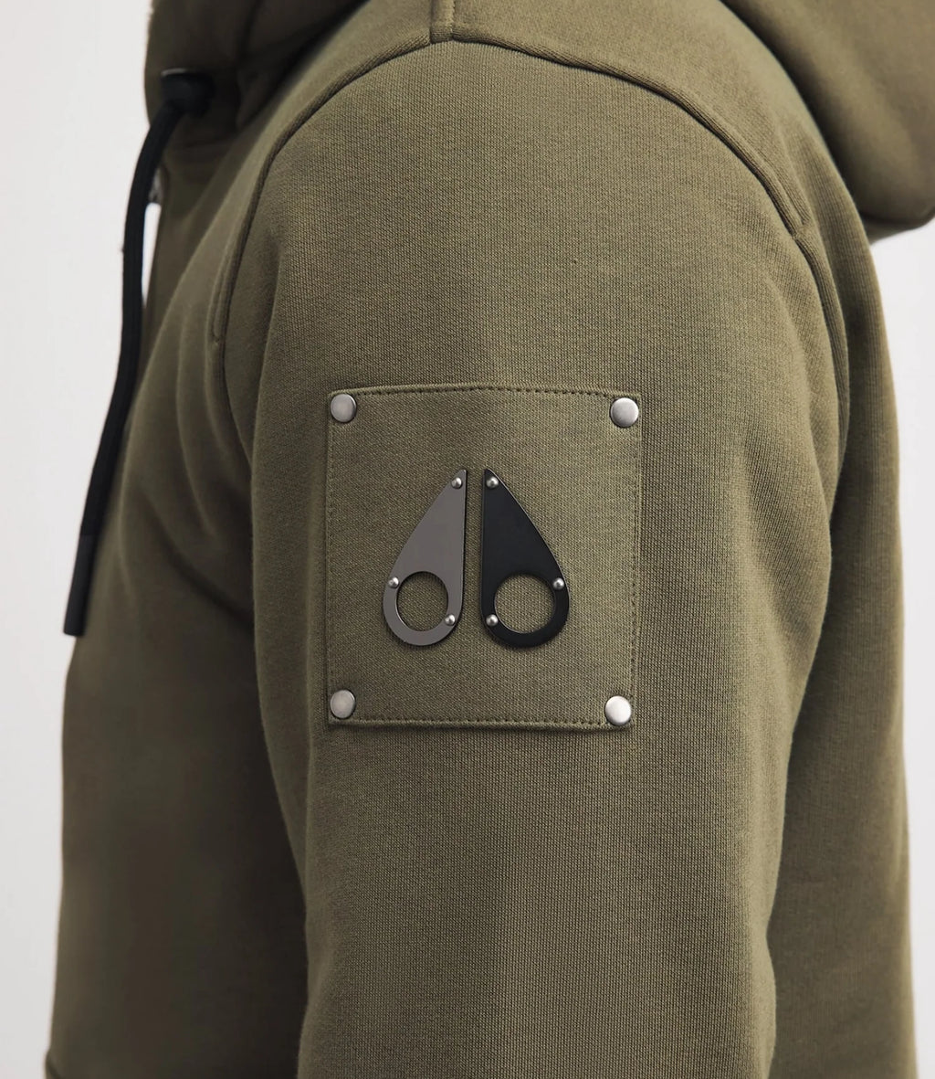 Moose Knuckles Olive Green Bunny Zip Hoodie
